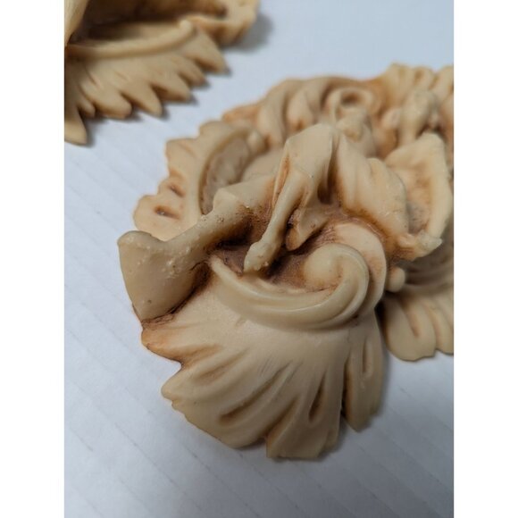 Italian Lava Stone tuff Resin Wall Plaques Musical Figures - Set Of 2 9 inch - Picture 4 of 14